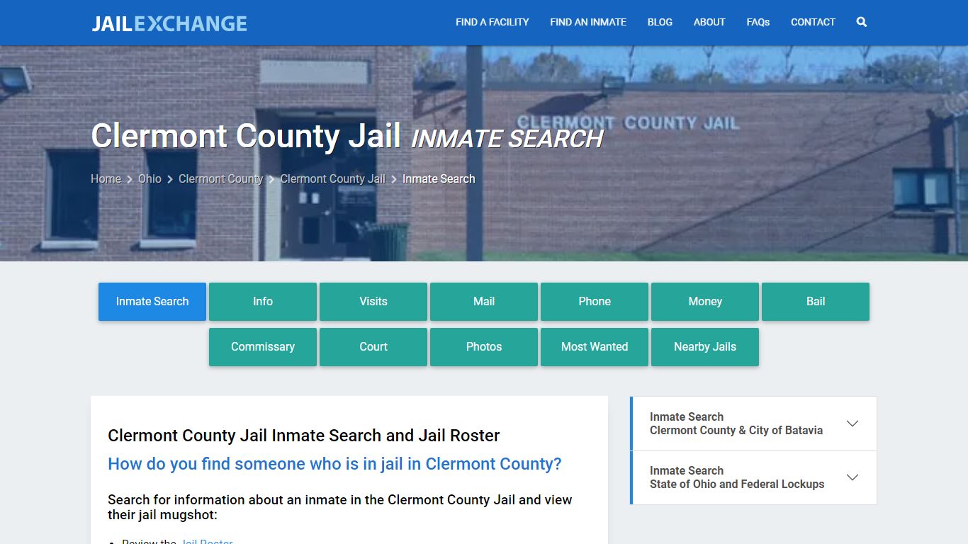 Inmate Search: Roster & Mugshots - Clermont County Jail, OH