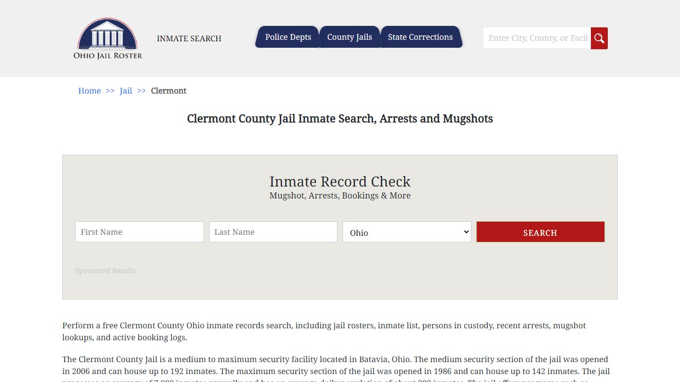 Clermont County Jail Inmate Search, Arrests and Mugshots