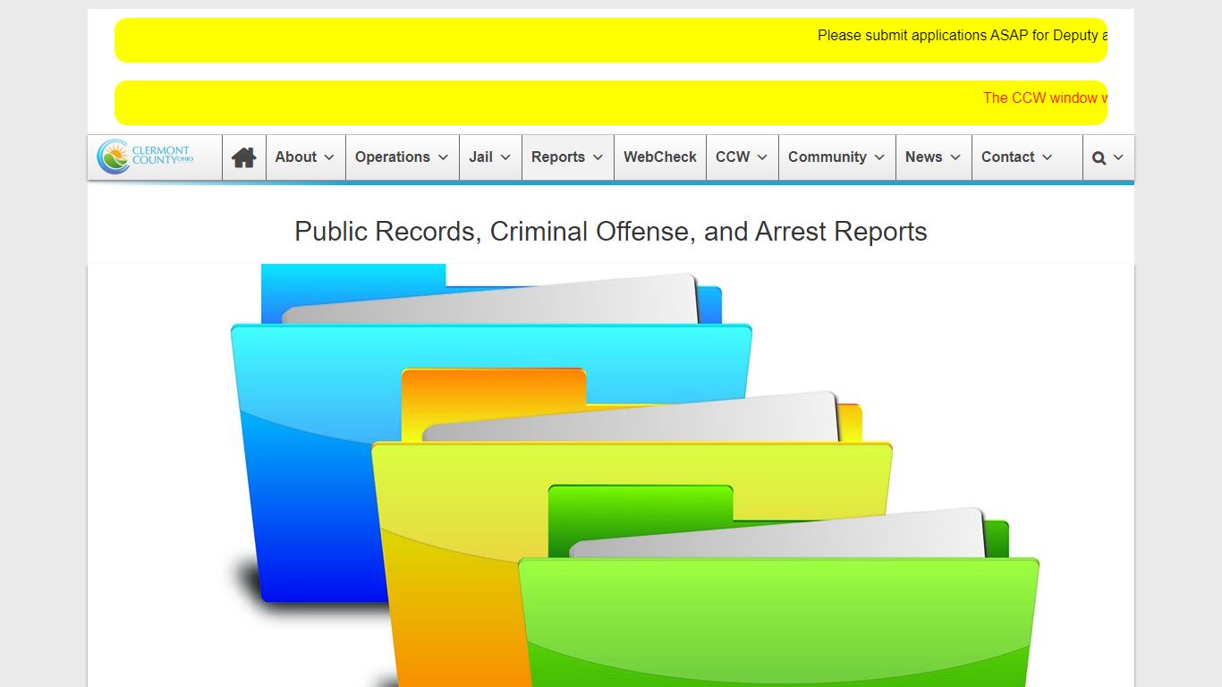 Public Records, Criminal Offense, and Arrest Reports | Clermont County ...