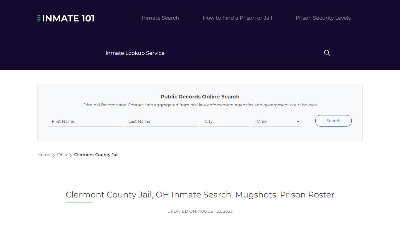 Clermont County Jail, OH Inmate Search, Mugshots, Prison Roster